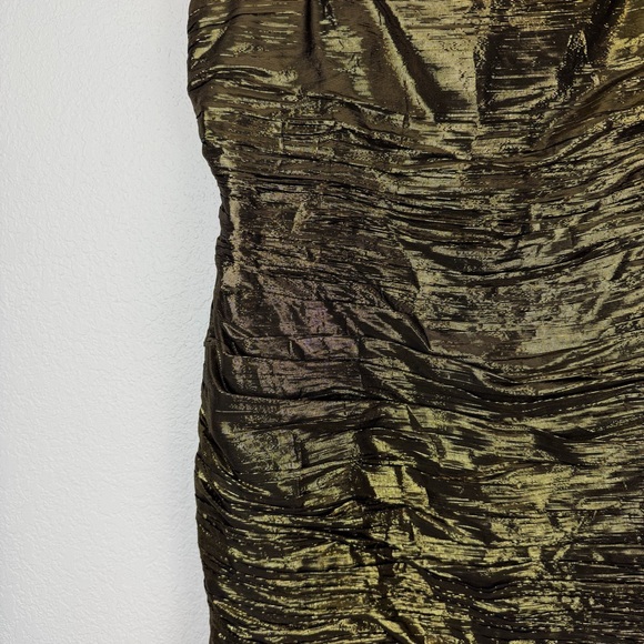 Rixo Strapless Claudette Mermaid Drop Waist Metallic Dress Gold Black 3XL - Picture 7 of 16